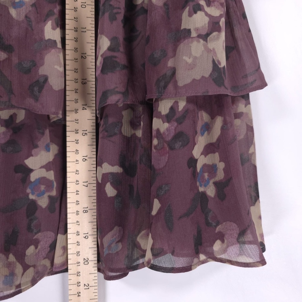 NWT LAUREN RALPH LAUREN Floral Crinkle Georgette Miniskirt Purple Multi Size 8 - Picture 5 of 16